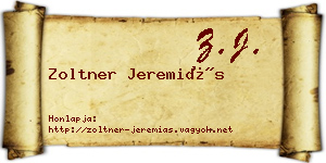 Zoltner Jeremiás névjegykártya